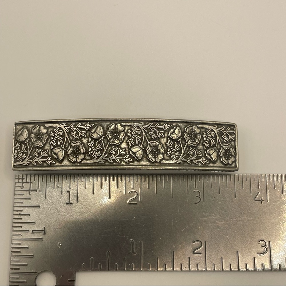 Danforth Pewter Wild Rose Large Barrette - Picture 5 of 5